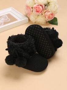 1雙時尚簡約嬰兒靴子 - 黑色 - 查看 3