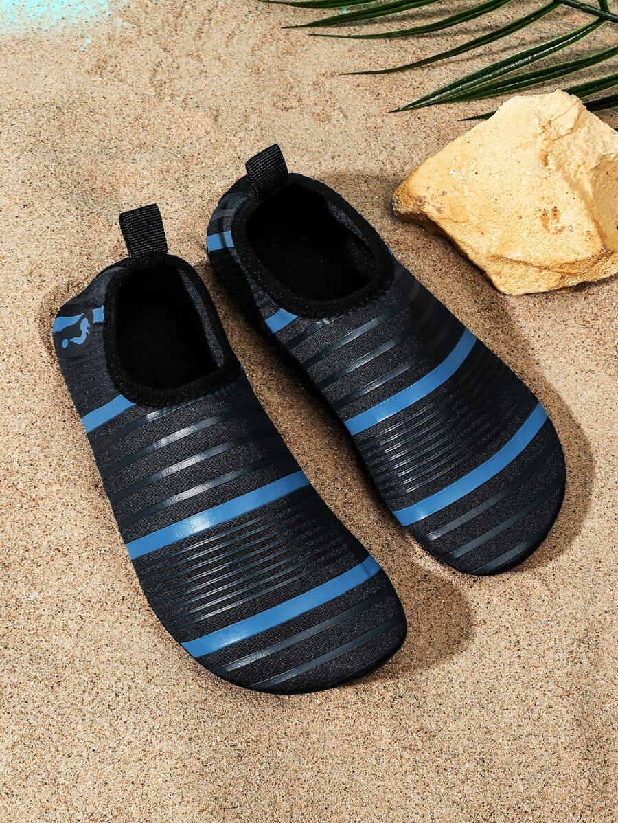 男孩條紋圖案織物防滑涉水鞋適用於海灘 - 彩色 - 查看 1