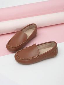 Chicas Mocasines planos con diseño de puntada casual para exterior - Marrón - Ver 2