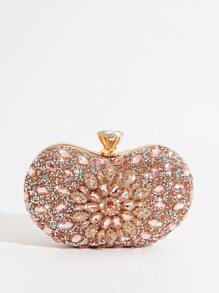 Mini Party Handbag, Unique Shaped Clutch Purse, Elegant Lady Bag For Ballroom Dance, Events, Fashion European Style Versatile Accessory - Champagne - View 2