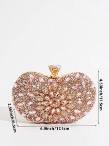 Mini Party Handbag, Unique Shaped Clutch Purse, Elegant Lady Bag For Ballroom Dance, Events, Fashion European Style Versatile Accessory - Champagne - View 3