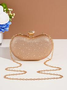 Mini Party Handbag, Unique Shaped Clutch Purse, Elegant Lady Bag For Ballroom Dance, Events, Fashion European Style Versatile Accessory - Champagne - View 5