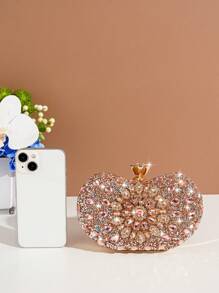 Mini Party Handbag, Unique Shaped Clutch Purse, Elegant Lady Bag For Ballroom Dance, Events, Fashion European Style Versatile Accessory - Champagne - View 6