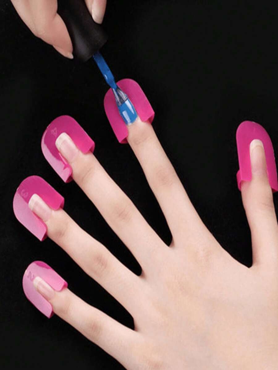 26pcs 10Sizes Nail Polish Protector Anti Overflow Clips U Shape