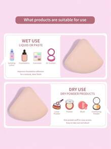 MAANGE 4个装三角粉扑，湿用型，柔软亲肤，方便携带，是旅行、化妆、家居装饰、梳妆台、卧室、化妆配件、粉扑、美妆蛋、粉扑、化妆海绵等的理想之选。价格实惠，适合作为圣诞礼物或节日小礼物。 - 米色 - 查看 6