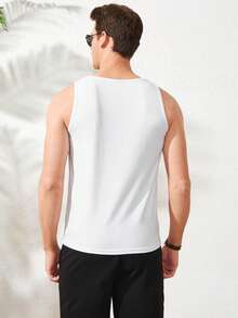 RueChic Men Tropical Print Tank Top - trắng - Xem 2