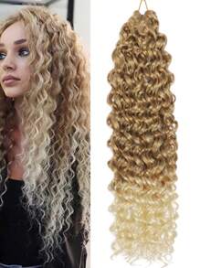 1Pack 18inch GoGo Curl Crochet Hair for Women, Water Wave Curly Crochet Hair, Deep Wave Beach Curl Crochet Synthetic Hair Extensions - Multicolor - View 1