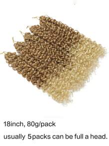 1Pack 18inch GoGo Curl Crochet Hair for Women, Water Wave Curly Crochet Hair, Deep Wave Beach Curl Crochet Synthetic Hair Extensions - Multicolor - View 2