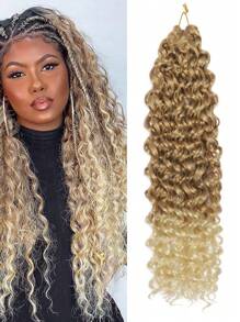 1Pack 18inch GoGo Curl Crochet Hair for Women, Water Wave Curly Crochet Hair, Deep Wave Beach Curl Crochet Synthetic Hair Extensions - Multicolor - View 3
