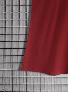 Manfinity Homme Hombres Top tank con estampado de letra - Burdeos - Ver 4