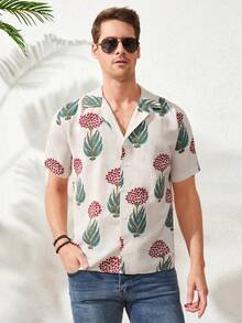 RueChic 男士印花襯衫 - 米色 - 查看 5