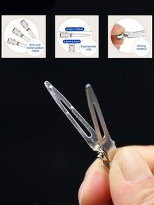 1盒迷你金屬鱷魚夾 - 銀色 - 查看 3