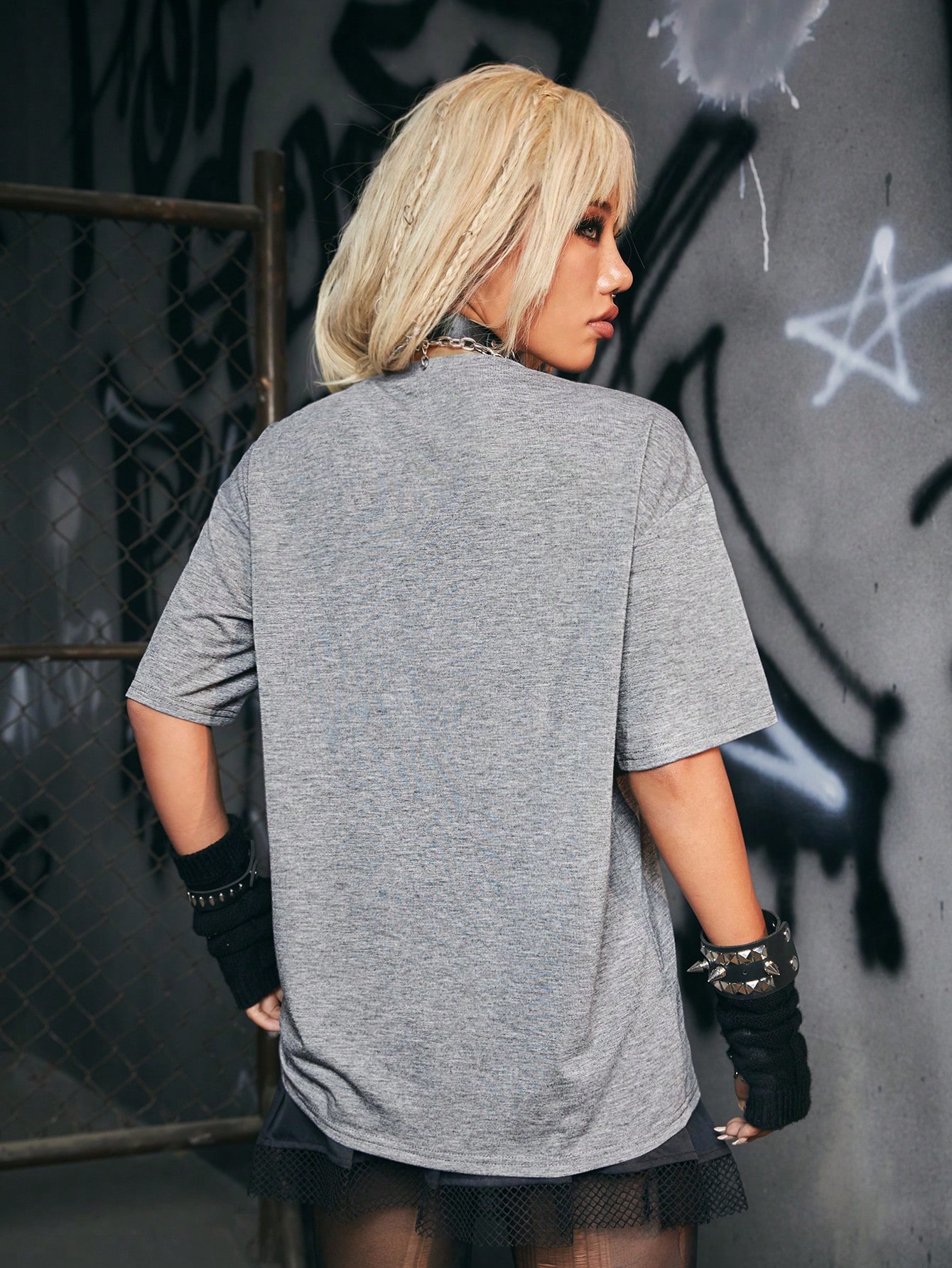関送込 DND4DES Punk Fanged Lips Distressed Tee DND4DES Punk Fanged Lips Distressed Tee