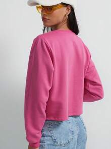 SHE(IN) BRASIL 素色圓領套頭衫 - 粉色 - 查看 4