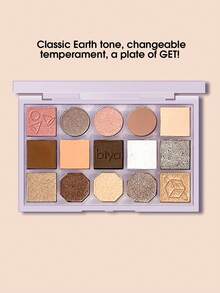 Biya 15色眼影盤,珠光珠光啞光眼妝託盤眼影袖珍持久眼妝 - 彩色 - 查看 3