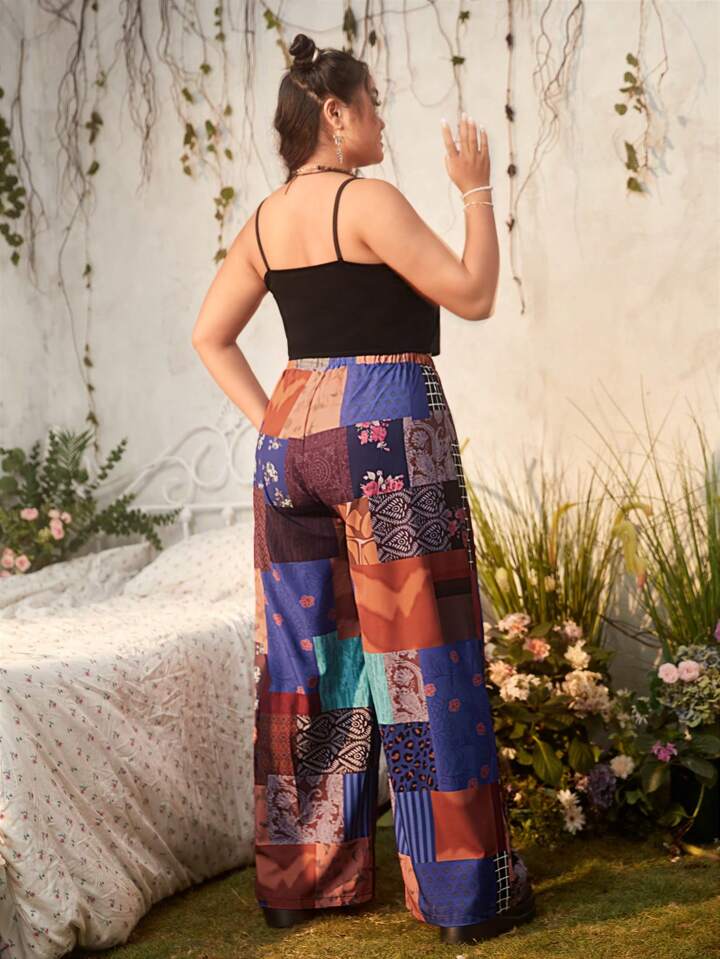 Our Hippie Plus Solid Cami Top Patchwork Print Pants is such a