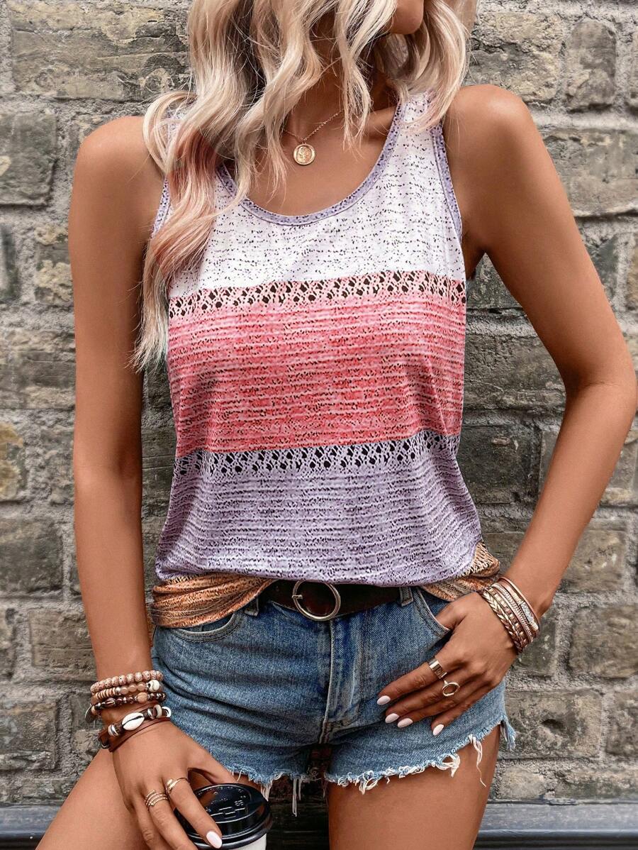 SHEIN LUNE Áo khoác và áo lót dành cho xe tăng nữ Khối Màu Giải trí - Nhiều màu - Xem 1