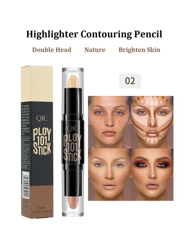 DoubleEnded Highlight Stick, LongLasting Contouring Pen Face