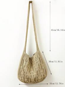 Borsa a tracolla con motivi geometrici all'uncinetto Borsa a tracolla albicocca per vacanze