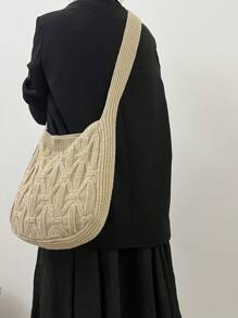 Borsa a tracolla con motivi geometrici all'uncinetto Borsa a tracolla albicocca per vacanze