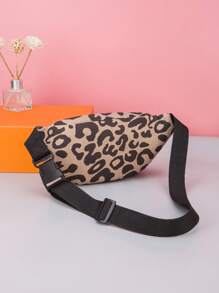 Leopard Print Bum Bag Fashionable Adjustable Strap - Brown - View 2