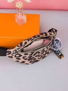 Leopard Print Bum Bag Fashionable Adjustable Strap - Brown - View 3