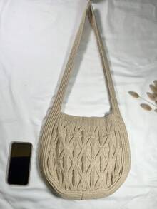 Borsa a tracolla con motivi geometrici all'uncinetto Borsa a tracolla albicocca per vacanze