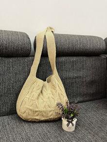 Borsa a tracolla con motivi geometrici all'uncinetto Borsa a tracolla albicocca per vacanze