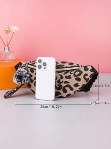 Leopard Print Bum Bag Fashionable Adjustable Strap - Brown - View 4