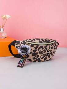Leopard Print Bum Bag Fashionable Adjustable Strap - Brown - View 5