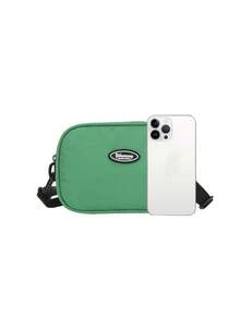 Mini Letter Patch Decor Bum Bag Green Fashionable Adjustable Strap - Green - View 3