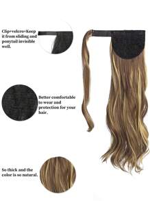 Long Curly Ponytail Synthetic Hair Extension - Multicolor - View 4