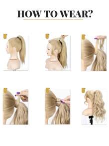 Long Curly Ponytail Synthetic Hair Extension - Multicolor - View 7