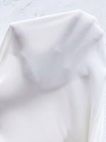 SHEIN Frenchy 素色花瓣袖荷葉邊不對稱領襯衫 - 白色 - 查看 8