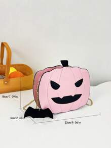 防水、輕便、便攜、經典、休閒萬聖節搗蛋包萬聖節派對用品手提包萬聖節主題派對手提包朋克風格萬聖節南瓜包萬聖節有趣南瓜包蝙蝠掛鍊斜挎包適合大學、青少年、女士、女士萬聖節, 假期, 假期,購物, 戶外 - 淺粉色 - 查看 4
