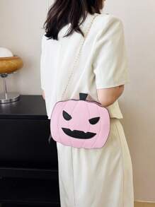 防水、輕便、便攜、經典、休閒萬聖節搗蛋包萬聖節派對用品手提包萬聖節主題派對手提包朋克風格萬聖節南瓜包萬聖節有趣南瓜包蝙蝠掛鍊斜挎包適合大學、青少年、女士、女士萬聖節, 假期, 假期,購物, 戶外 - 淺粉色 - 查看 7