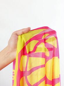 SHEIN Swim Summer Beach Butterfly Print Wrap Cover Up Dress - Multicolor - View 5