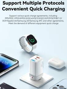 Bộ sạc Essager 45W GaN USB Type C PD QC 3.0 Sạc nhanh Tương thích với Iphone 14 13 Pro Samsung - trắng - Xem 4