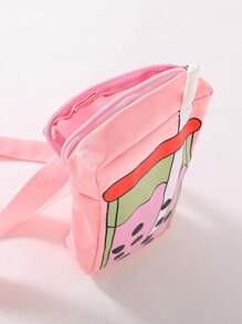 SHEIN Garotas Carta Gráfica Camiseta & Shorts & Conjunto De Bolsa