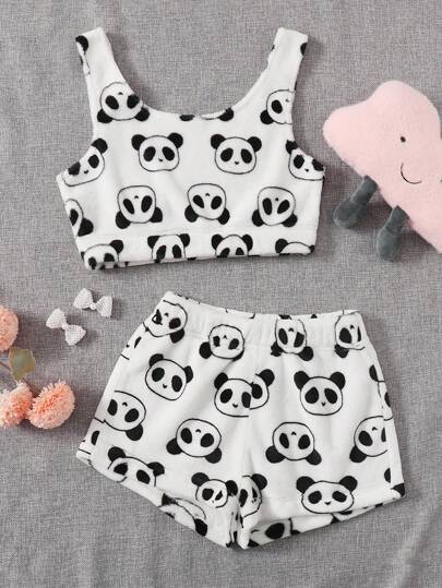 طقم بيجامة فلانيل مخملي كرتوني، ملابس خريف وشتاء، مريحة