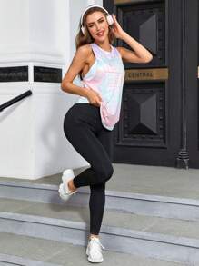 SHEIN Sovereign Charm 几何印花运动背心 健身背心 - 彩色 - 查看 4