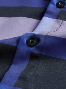 Manfinity Hombres Camisa al azar con estampado de cuadros - Multicolor - Ver 4