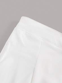 SHEIN ICON Váy nữ Xếp li Dây kéo màu trơn Giải trí - trắng - Xem 4