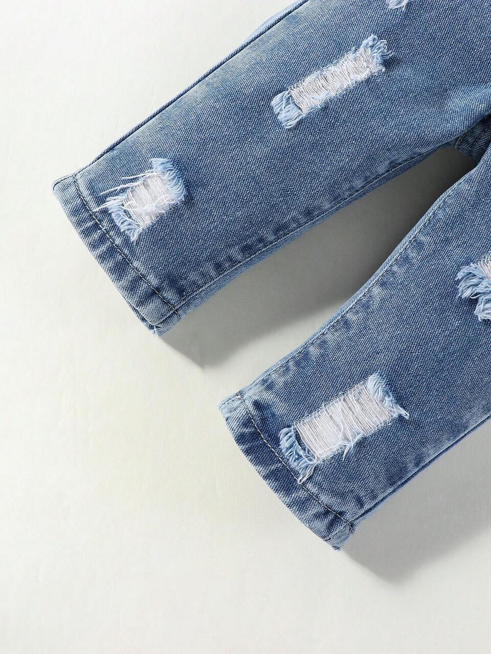 Baby Girl Ripped Straight Leg Jeans