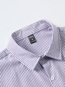 Manfinity Homme Men Cotton Vertical Striped Shirt Without Tee - Multicolor - View 4