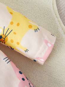SHEIN Pijamas Con Estampado De Animales De Dibujos Animados Para Bebé - Multicolor - Ver 4