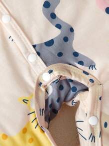 SHEIN Pijamas Con Estampado De Animales De Dibujos Animados Para Bebé - Multicolor - Ver 5