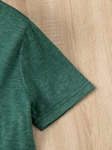 男孩格紋印花紐扣細節睡衣套裝 - 彩色 - 查看 4