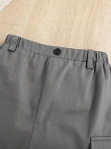 SHEIN 男嬰側翻蓋口袋工裝褲