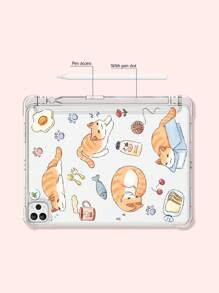 貓印花透明保護套適用於iPad - 彩色 - 查看 4
